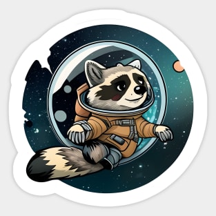 Ronald the Racoon but he's trapped in a big glass orb in space Sticker Sticker